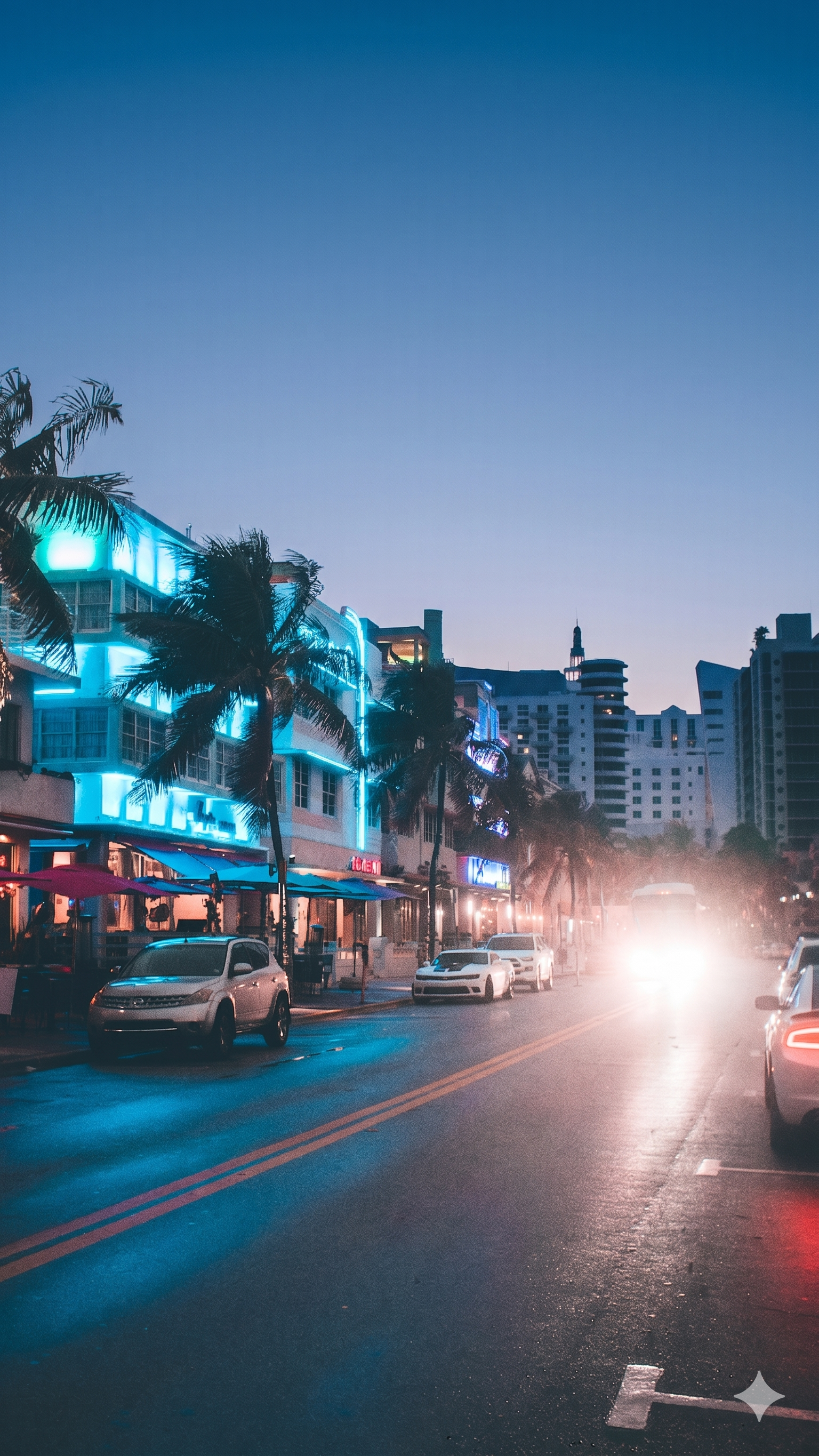 Miami skyline at night
